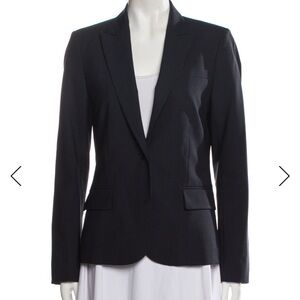 Theory Wool Blazer Career Jacket Dark Navy US Size 8 Excellent